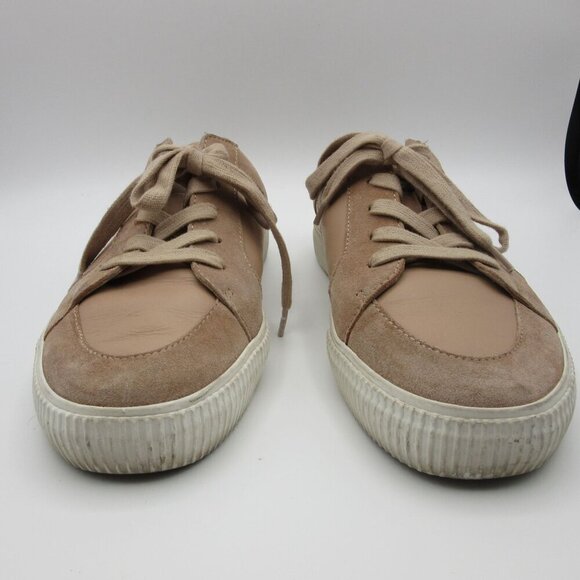 Vince Sneakers Kess Apricot Backless Leather Suede Slip On Flats Pink Women's 8 - Picture 2 of 7